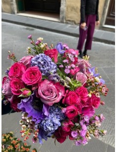 Bouquet  azzurro fucsia